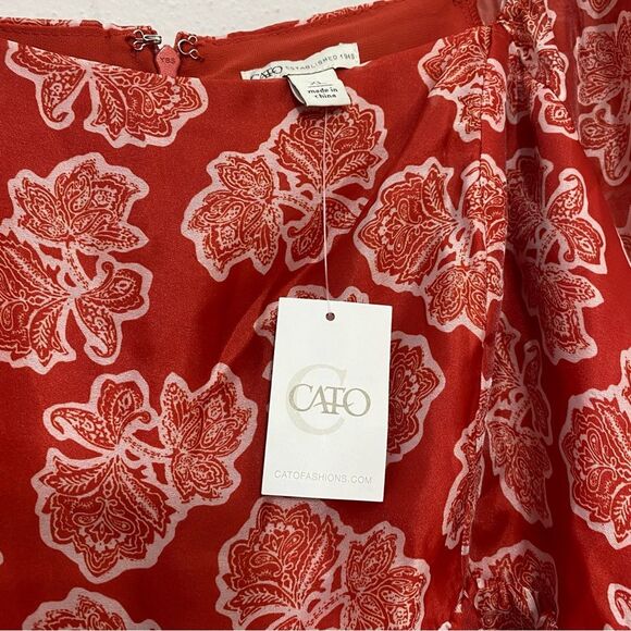 Cato Womens Floral Babydoll Square Neck Blouse Size XL NWT Fairy Garden Coquette - Picture 11 of 11